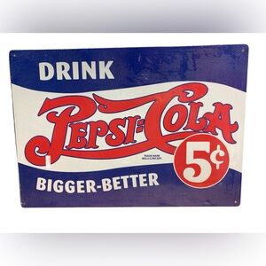 NEW Pepsi Cola Retro Vintage Style Tin Metal Sign Garage Man Cave Kitchen